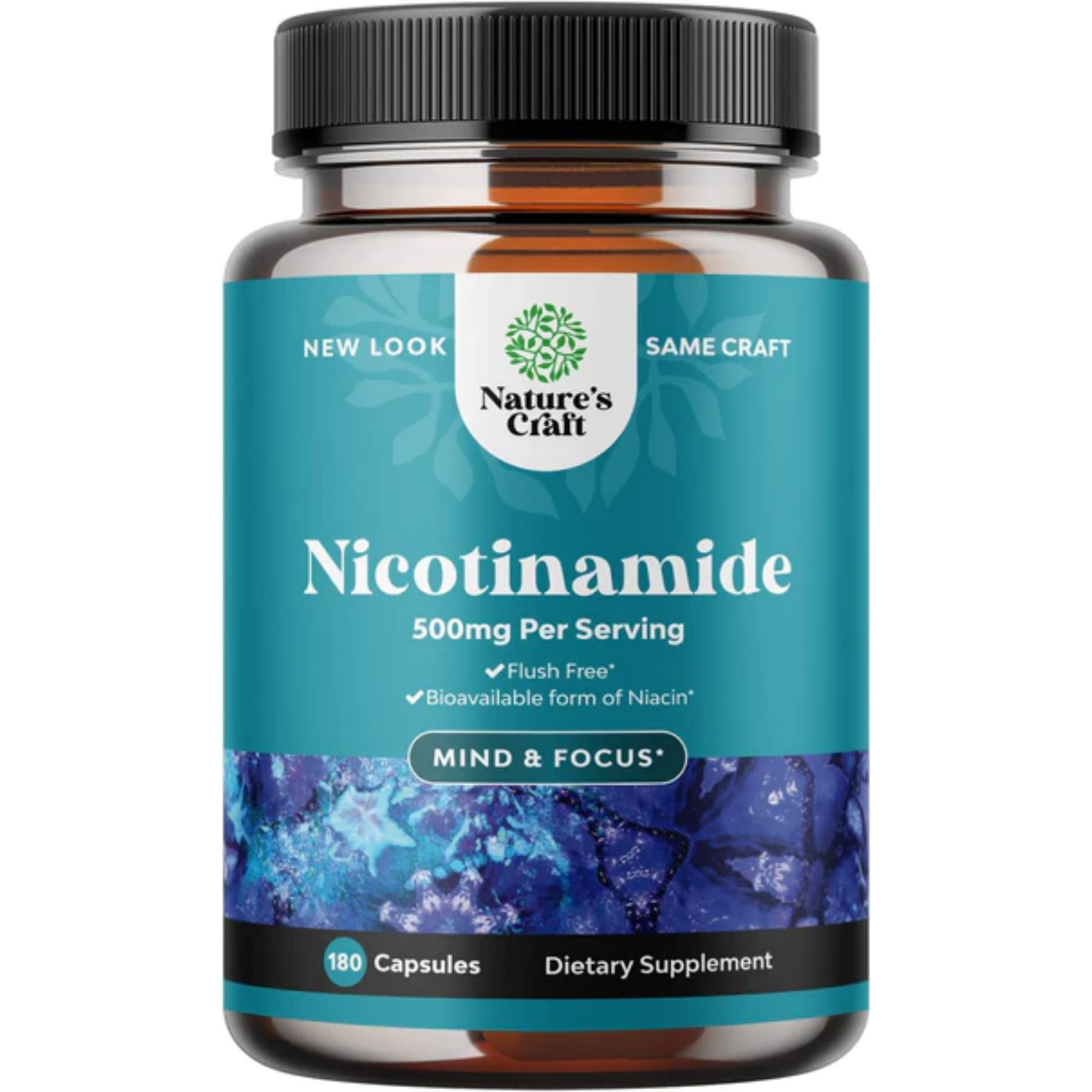 NICOTINAMIDA 500 MG 180 CAPSULAS NATURES CRAFT