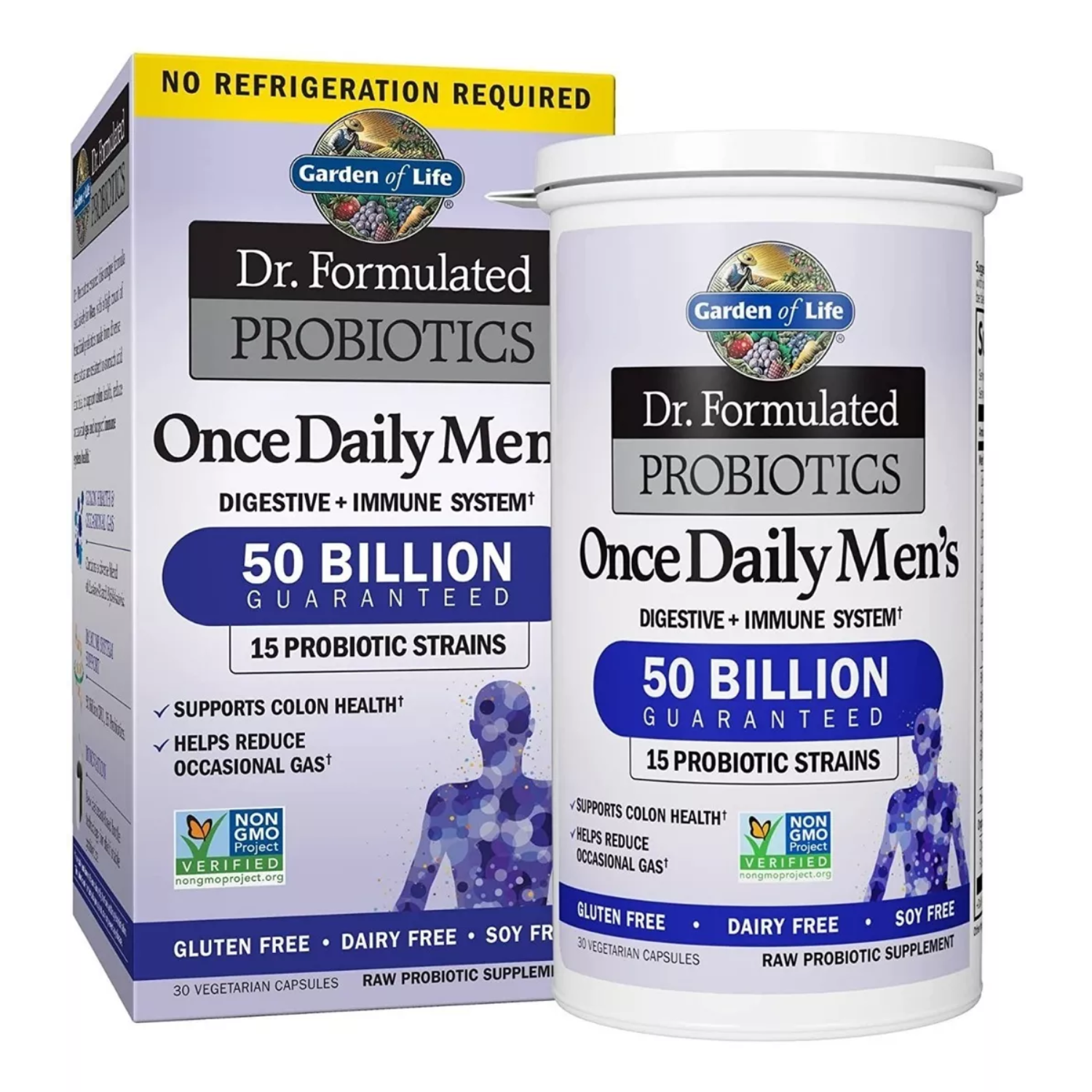 PROBIOTICOS PARA HOMBRES 15 CEPAS 50 BILLONES CFU 30 CAPSULAS SIN GMO GARDEN OF LIFE