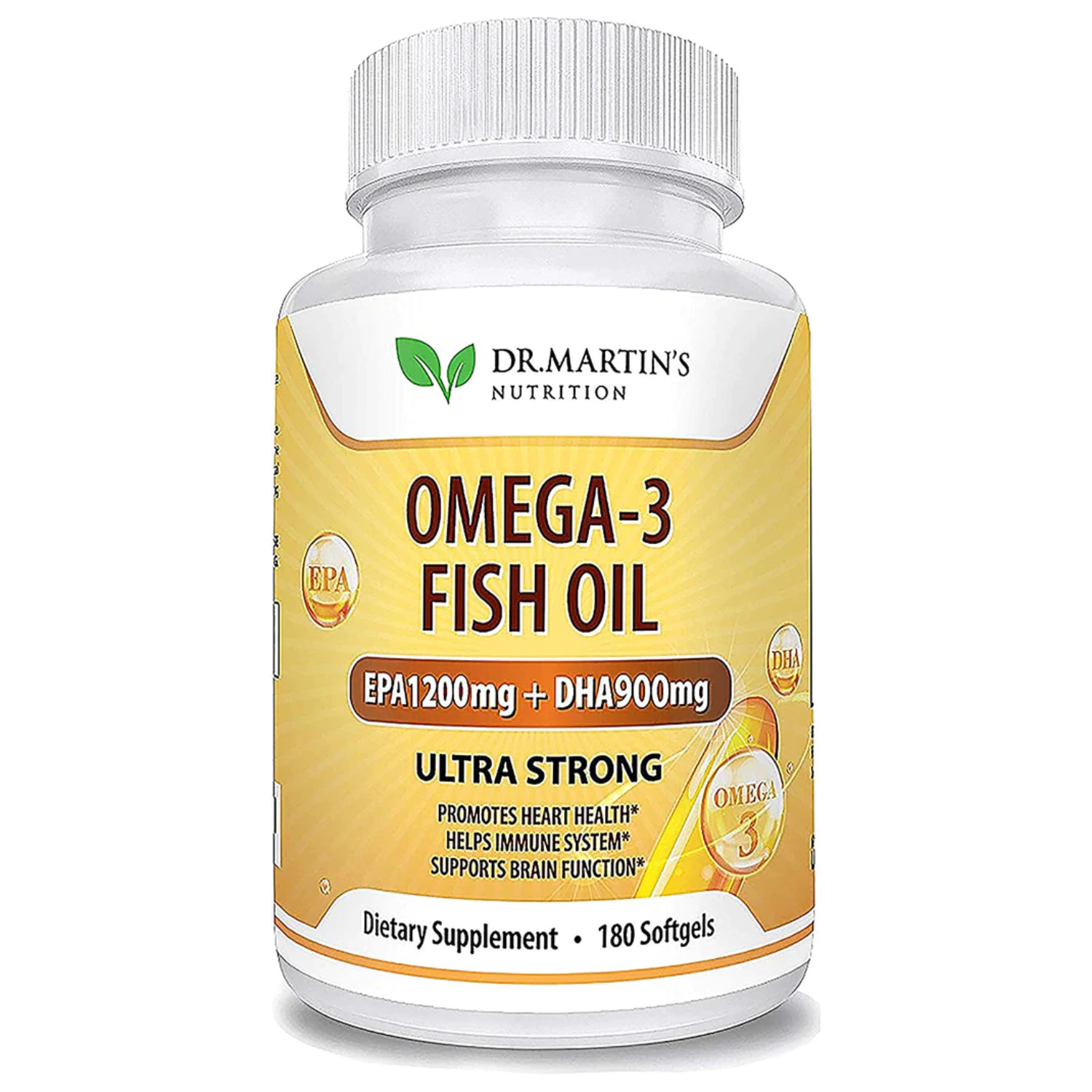 FISH OIL OMEGA 3 3,750 MG CON EPA 1200 MG Y DHA 900 MG 180 CAPSULAS BLANDAS DR. MARTIN'S NUTRITION