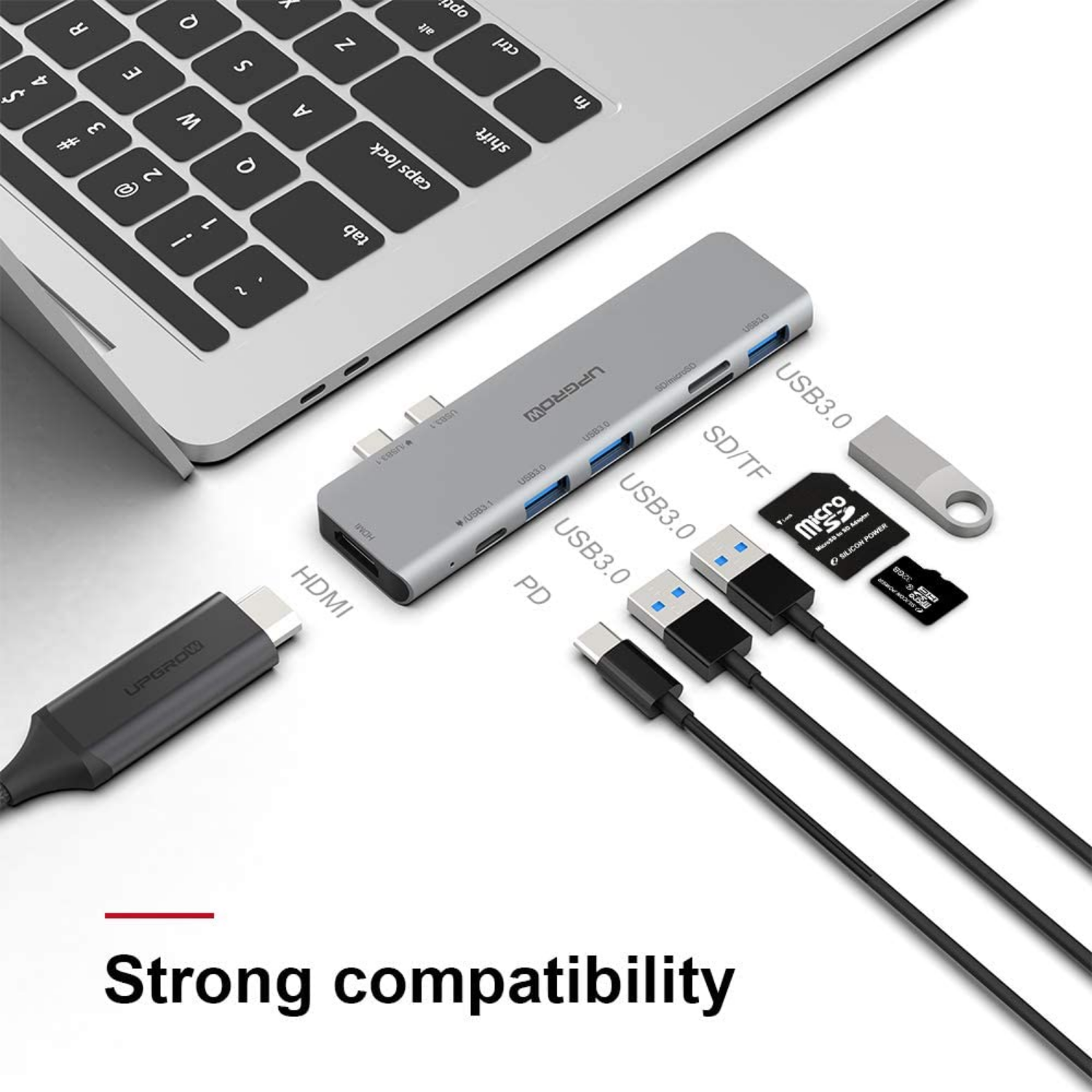 ADAPTADOR HUB TIPO C UPGROW 7 EN 2