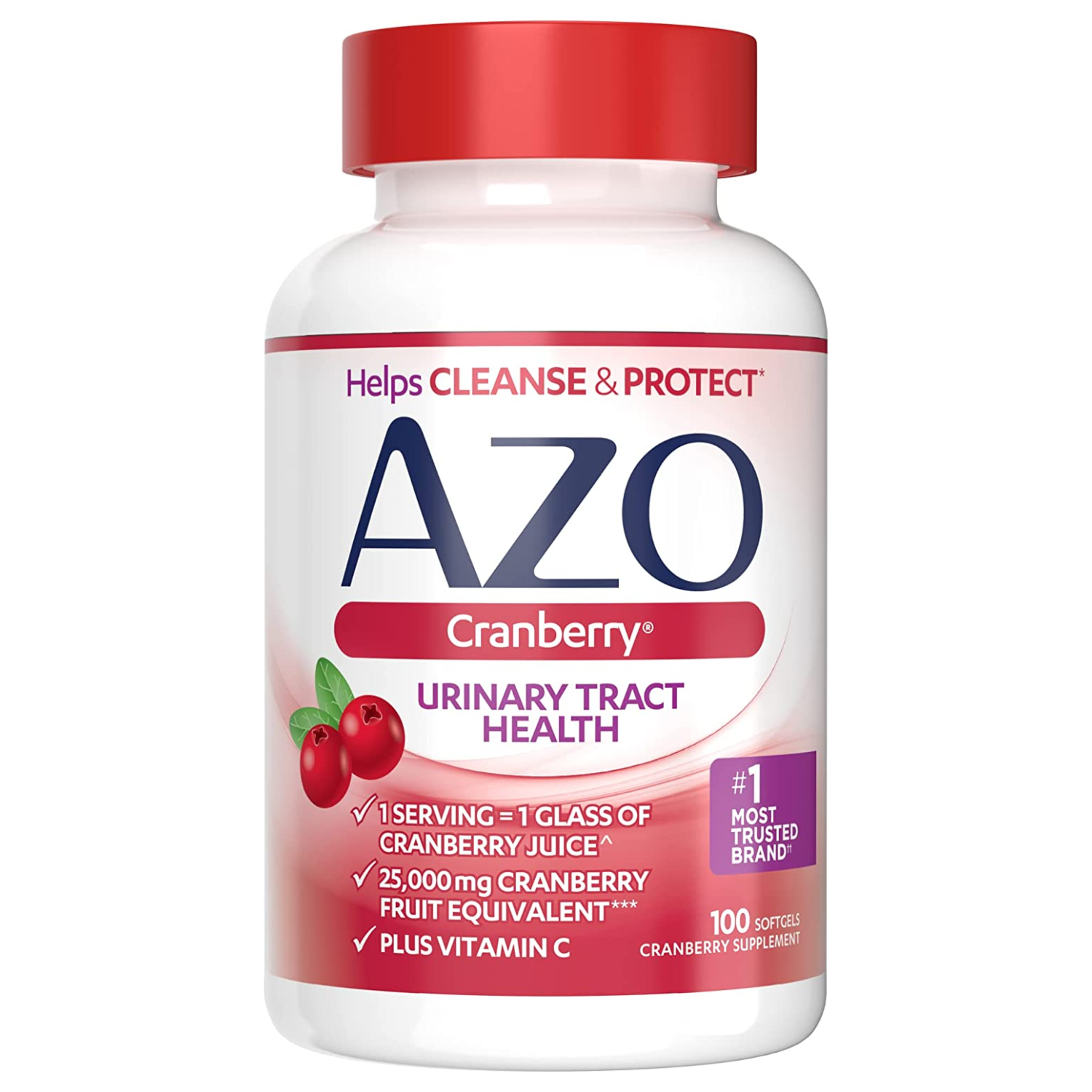ARANDANO ROJO 25000 MG CON VITAMINA C 120 MG 100 CAPSULAS BLANDAS AZO CRANBERRY