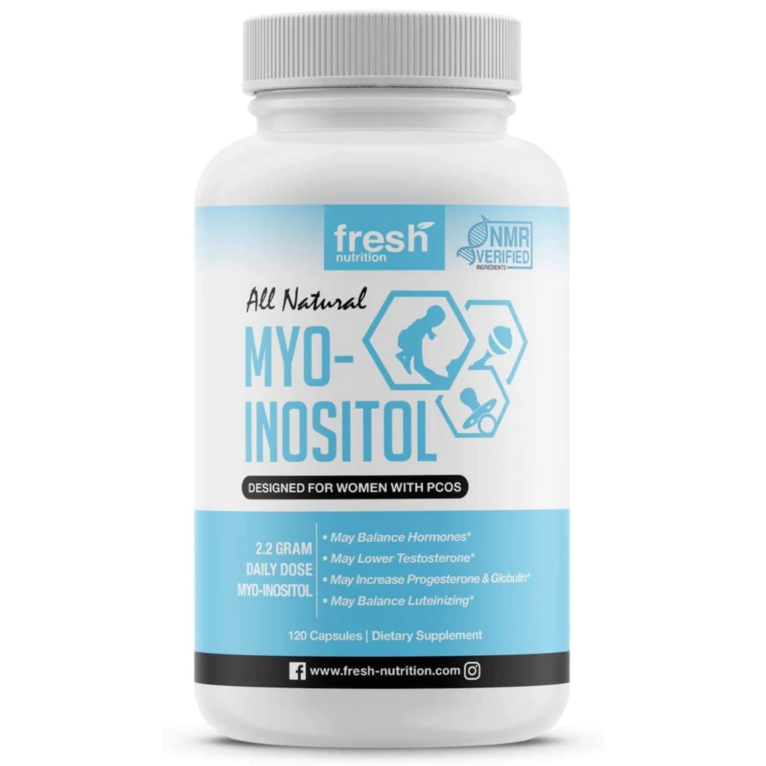 MYO INOSITOL 2200 MG 120 CAPSULAS FRESH NUTRITION