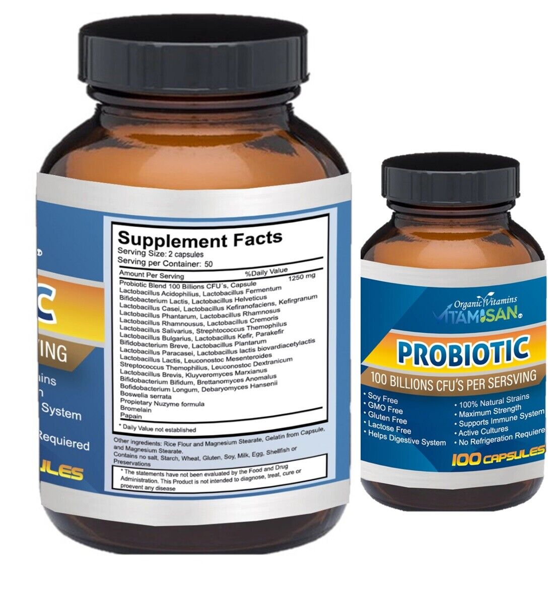 PROBIOTICOS 30 CEPAS 100 BILLONES CFU 100 CAPSULAS VITAMISAN
