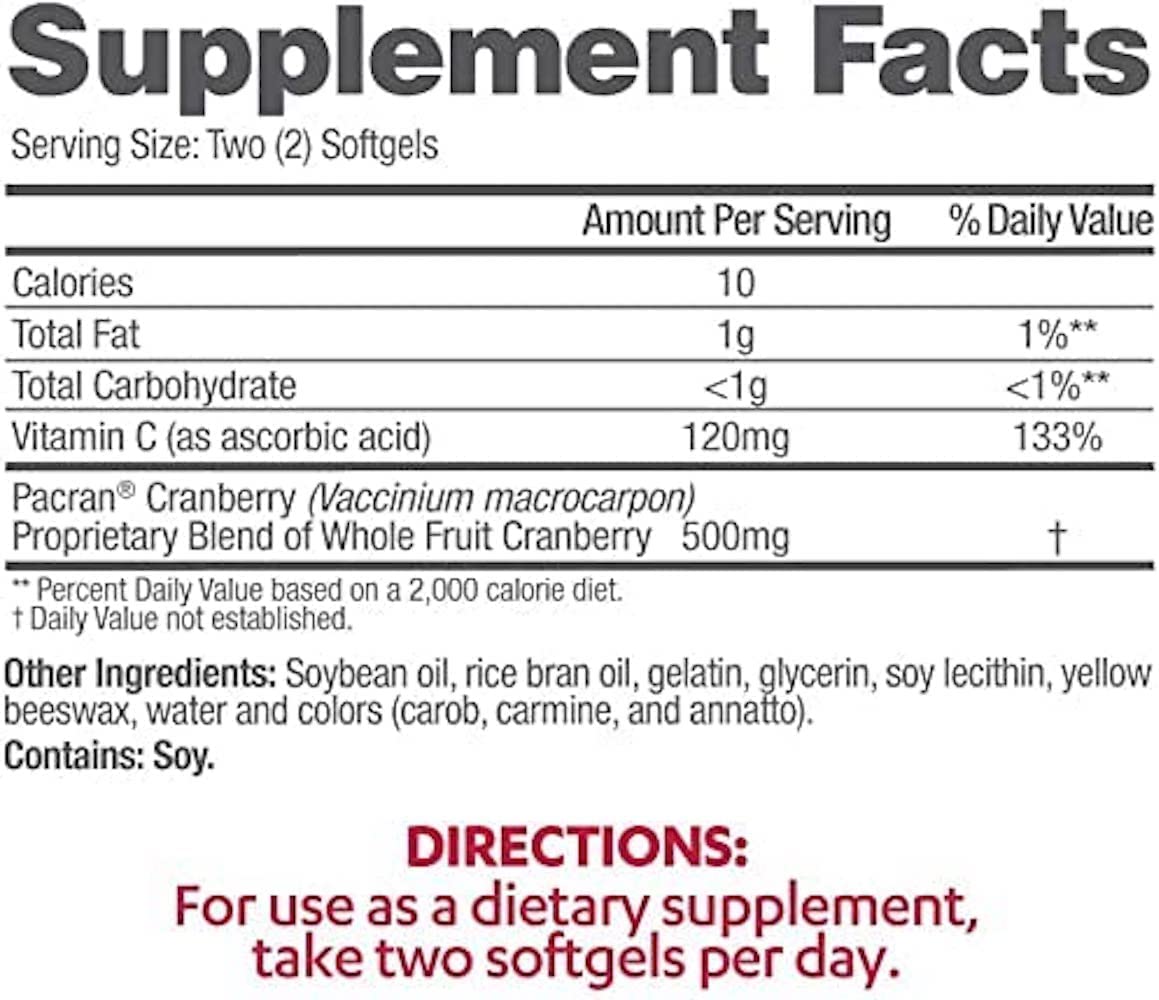 ARANDANO ROJO 25000 MG CON VITAMINA C 120 MG 100 CAPSULAS BLANDAS AZO CRANBERRY