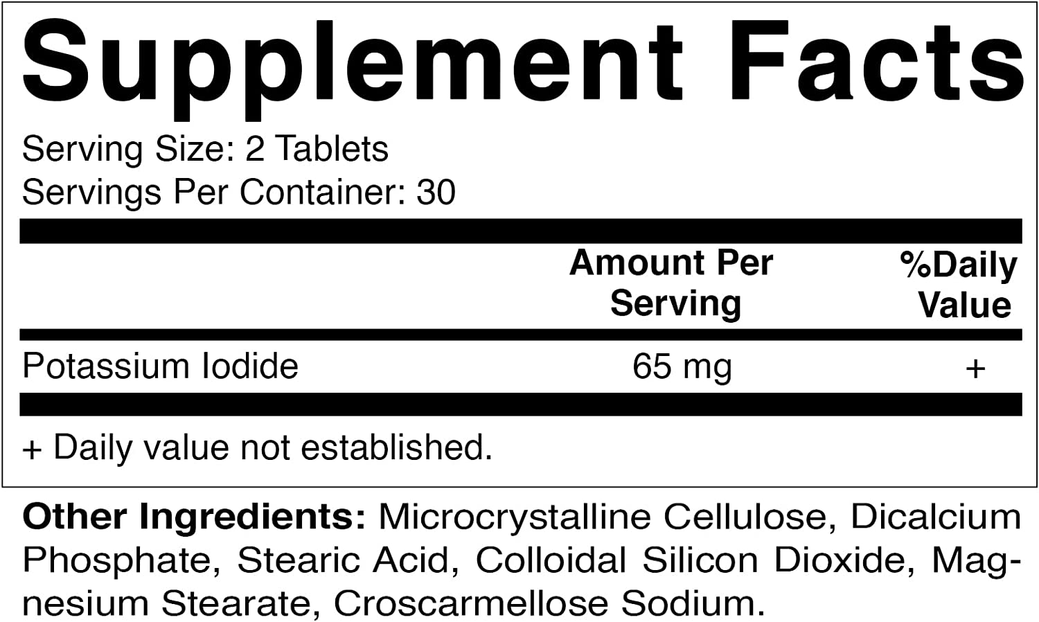YODURO DE POTASIO 65 MG 60 TABLETAS VITAMATIC