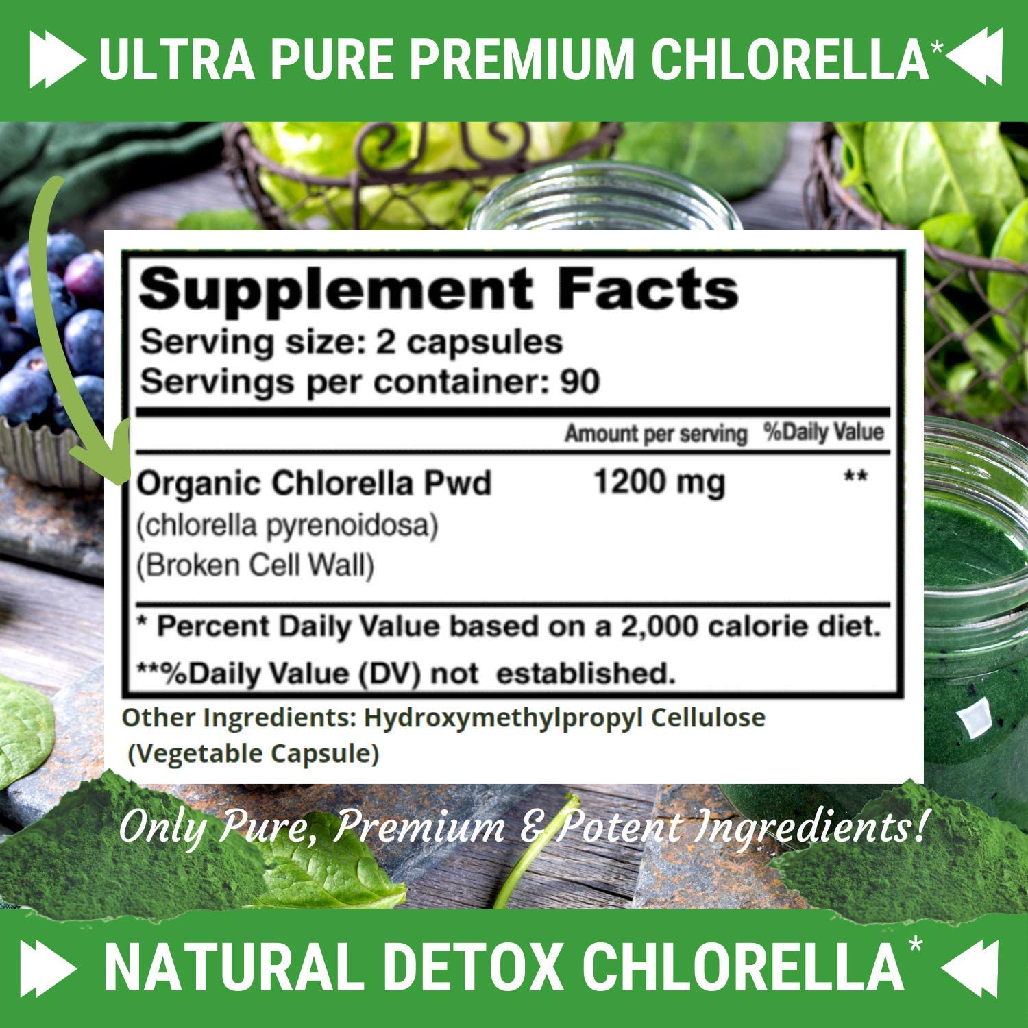 CLORELLA 1200 MG 180 CAPSULAS VEGANO FRESH HEALTHCARE