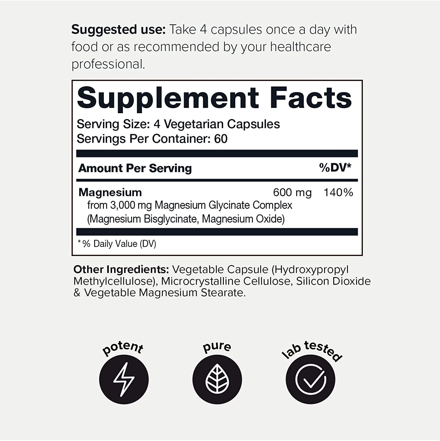 GLICINATO DE MAGNESIO 3,000 MG 240 CAPSULAS TONIIQ