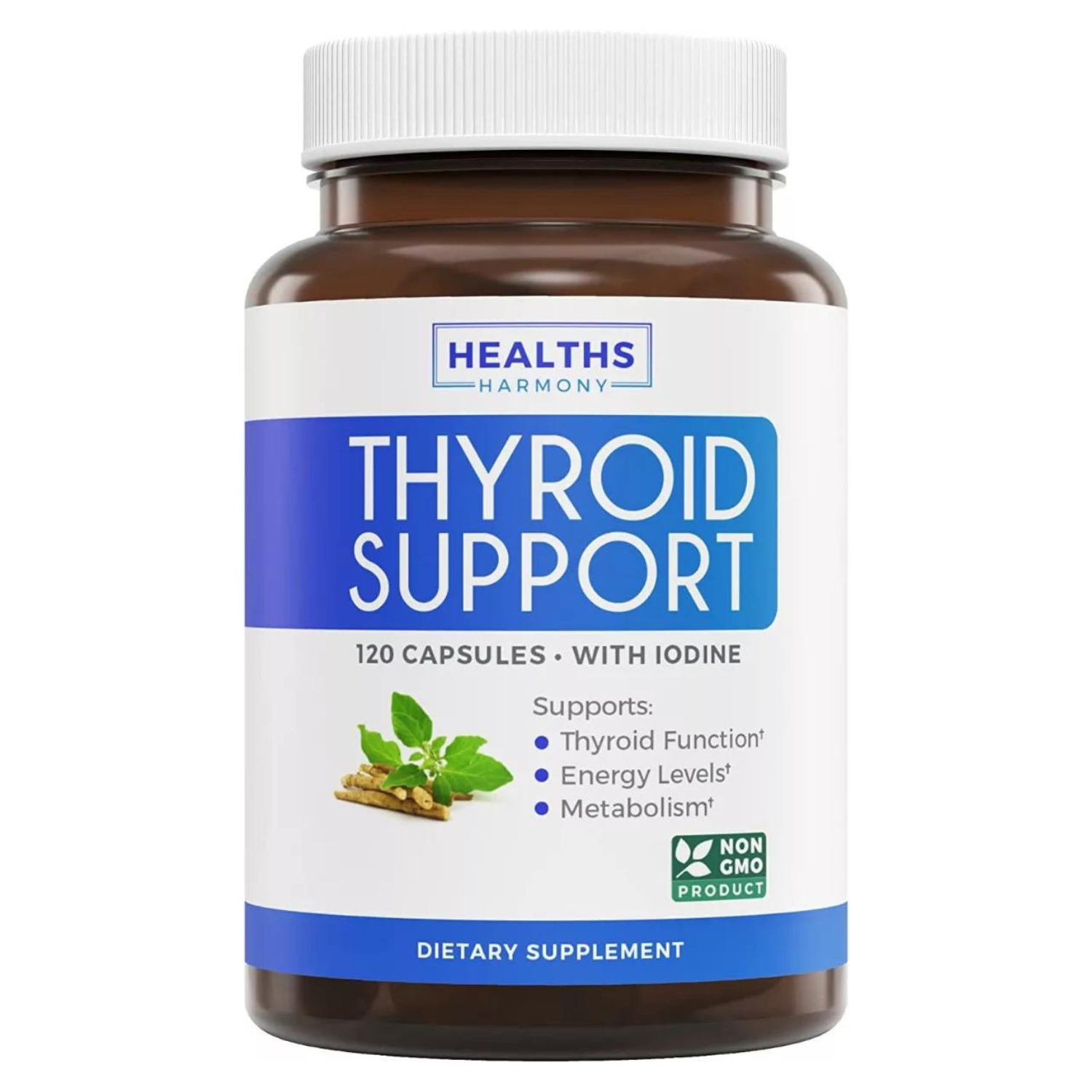 SOPORTE PARA TIROIDES 868 MG CON TIROSINA 300 GMG Y SCHISANDRA 240 MG 120 CAPSULAS VEGANO HEALTHS HARMONY