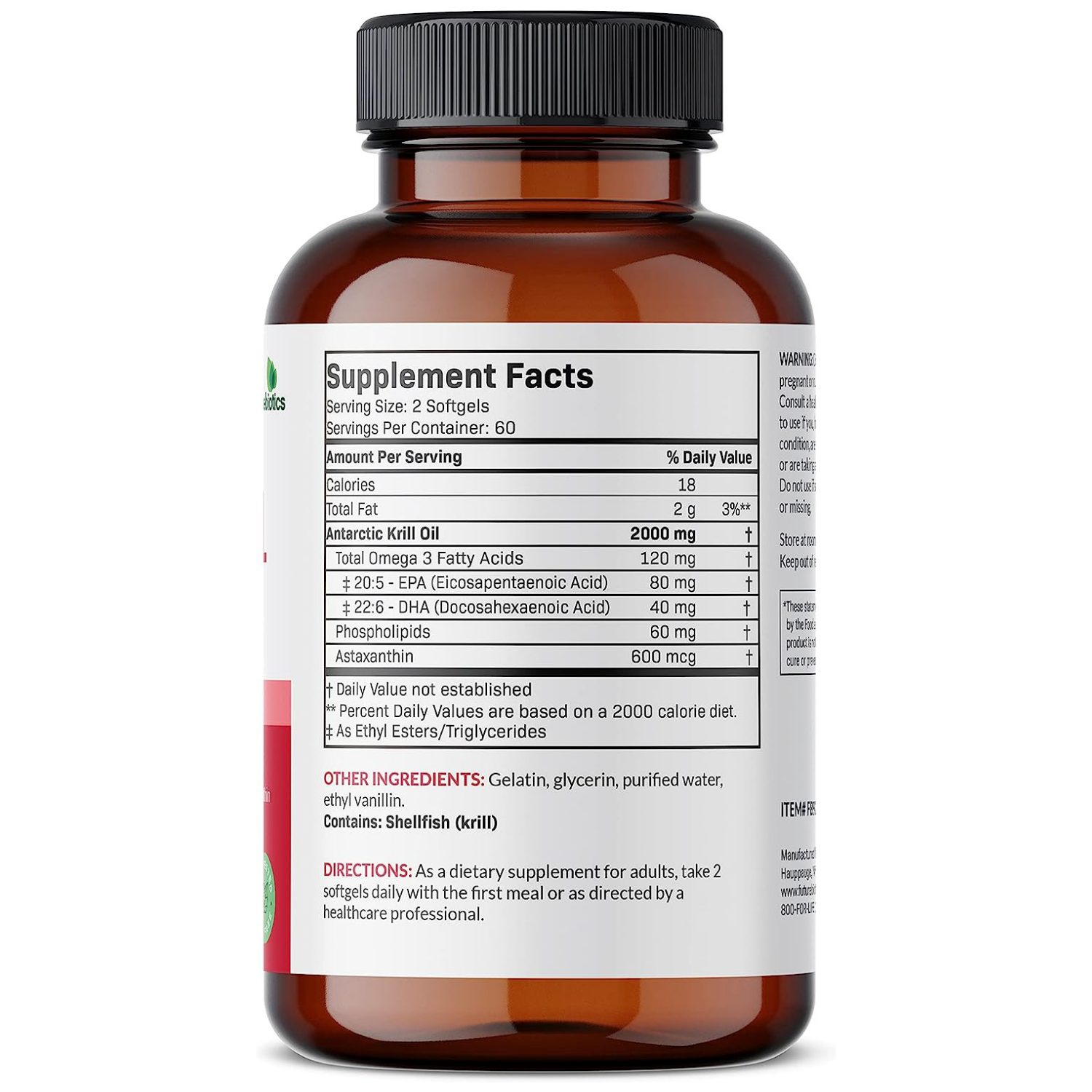 KRILL OIL ANTARCTIC 2000 MG CON EPA 80 MG Y DHA 40 MG 120 CAPSULAS BLANDAS FUTUREBIOTICS