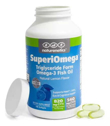 FISH OIL OMEGA 3 2,500 MG CON EPA 820 MG Y DHA 540 MG 180 CAPSULAS BLANDAS SIN GMO NATURENETICS