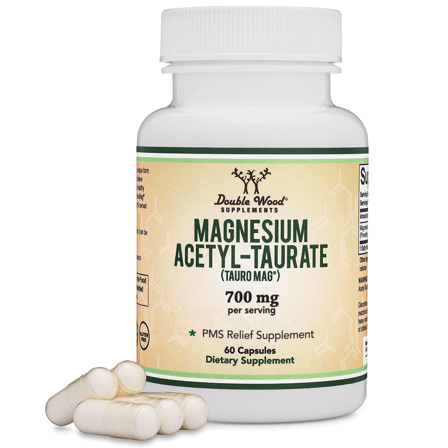 ACETIL-TAURATO DE MAGNESIO 700 MG 60 CAPSULAS SIN GMO DOUBLE WOOD