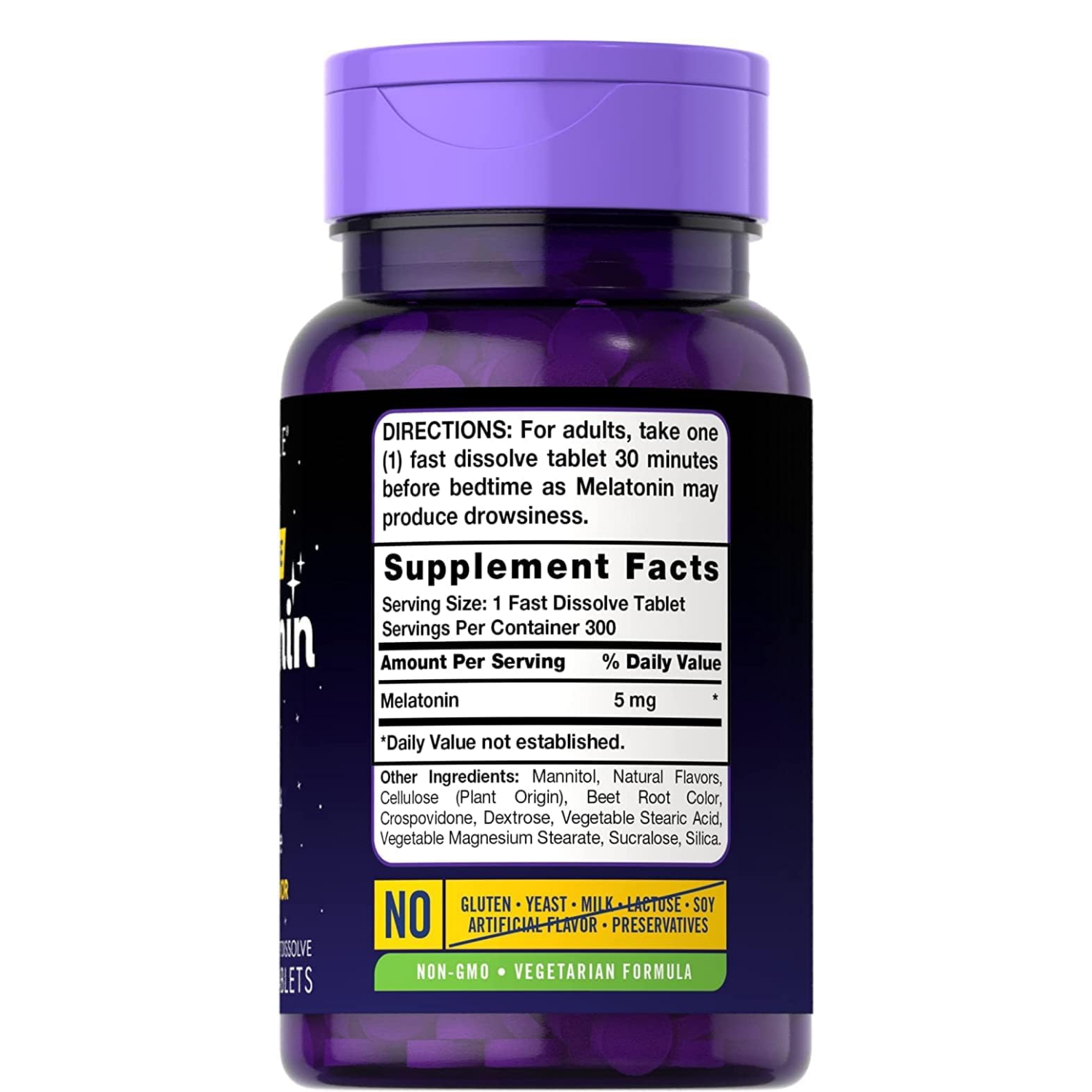 MELATONINA CARLYLE 5 MG 300 TABLETAS SUBLINGUALES SIN GMO VEGANO