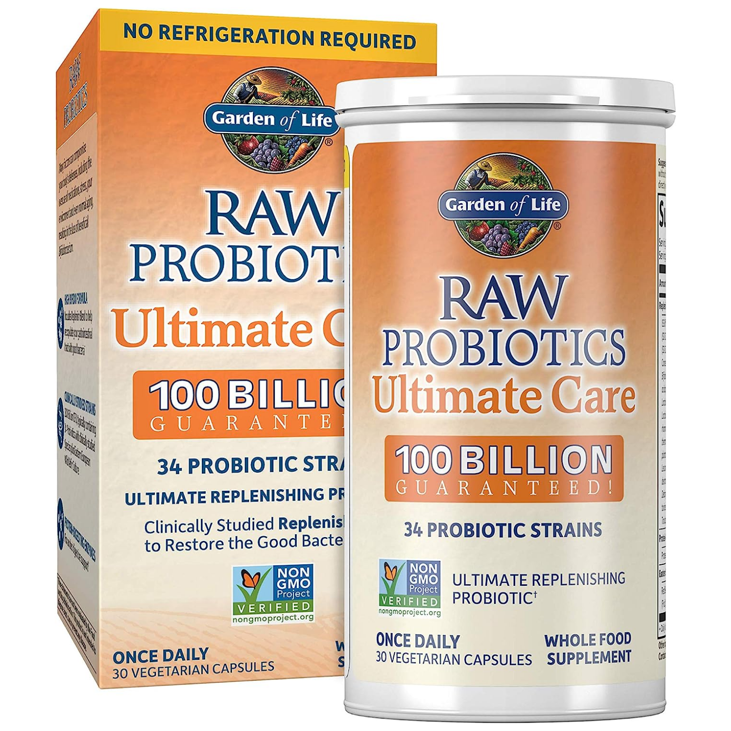 POBIOTICOS RAW 34 CEPAS 100 BILLONES CFU 30 CAPSULAS GARDEN OF LIFE
