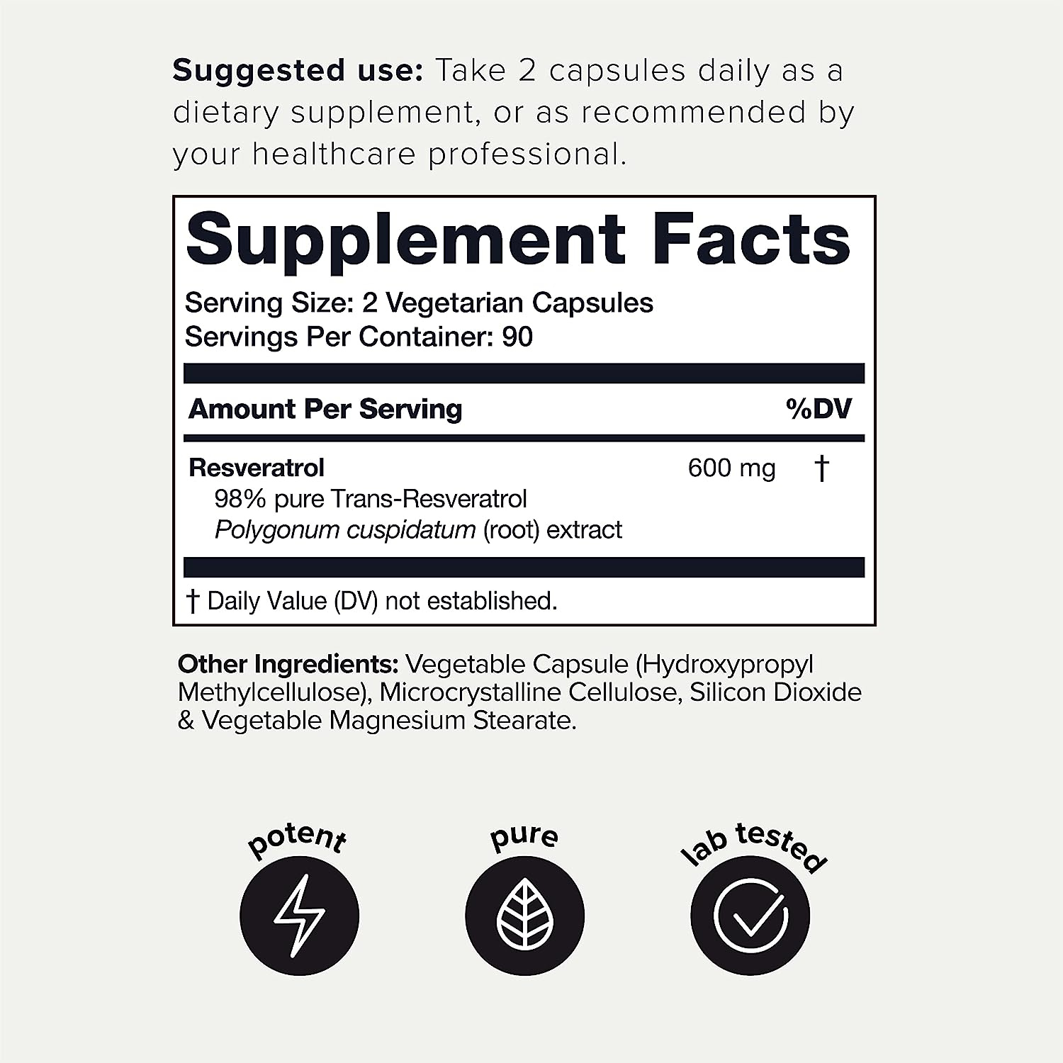 RESVERATROL PURO TRANS RESVERATROL 600MG 180 CAPSULAS TONIIQ