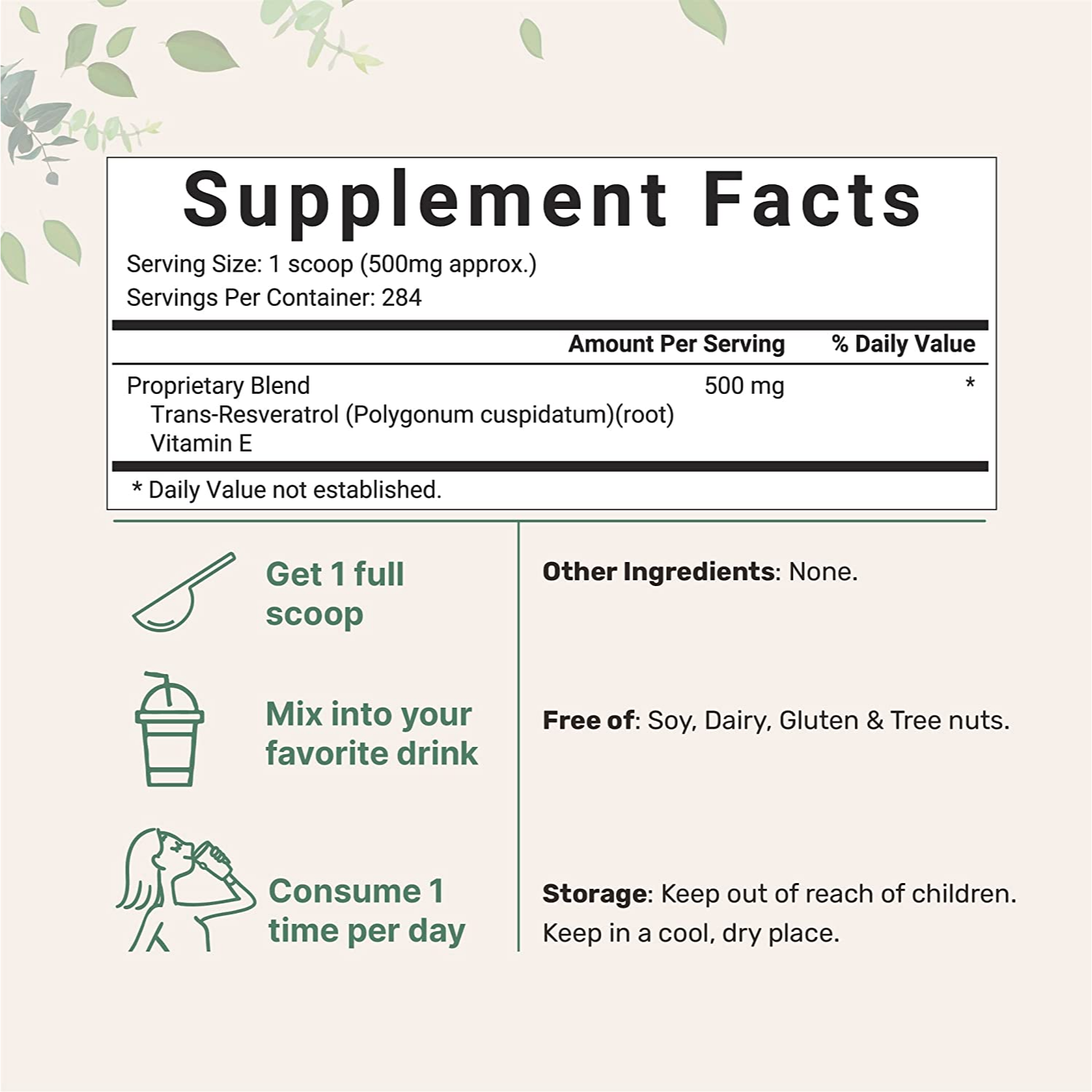 TRANS RESVERATROL CON VITAMINA E 142 GR SIN GMO MICROINGREDIENTS