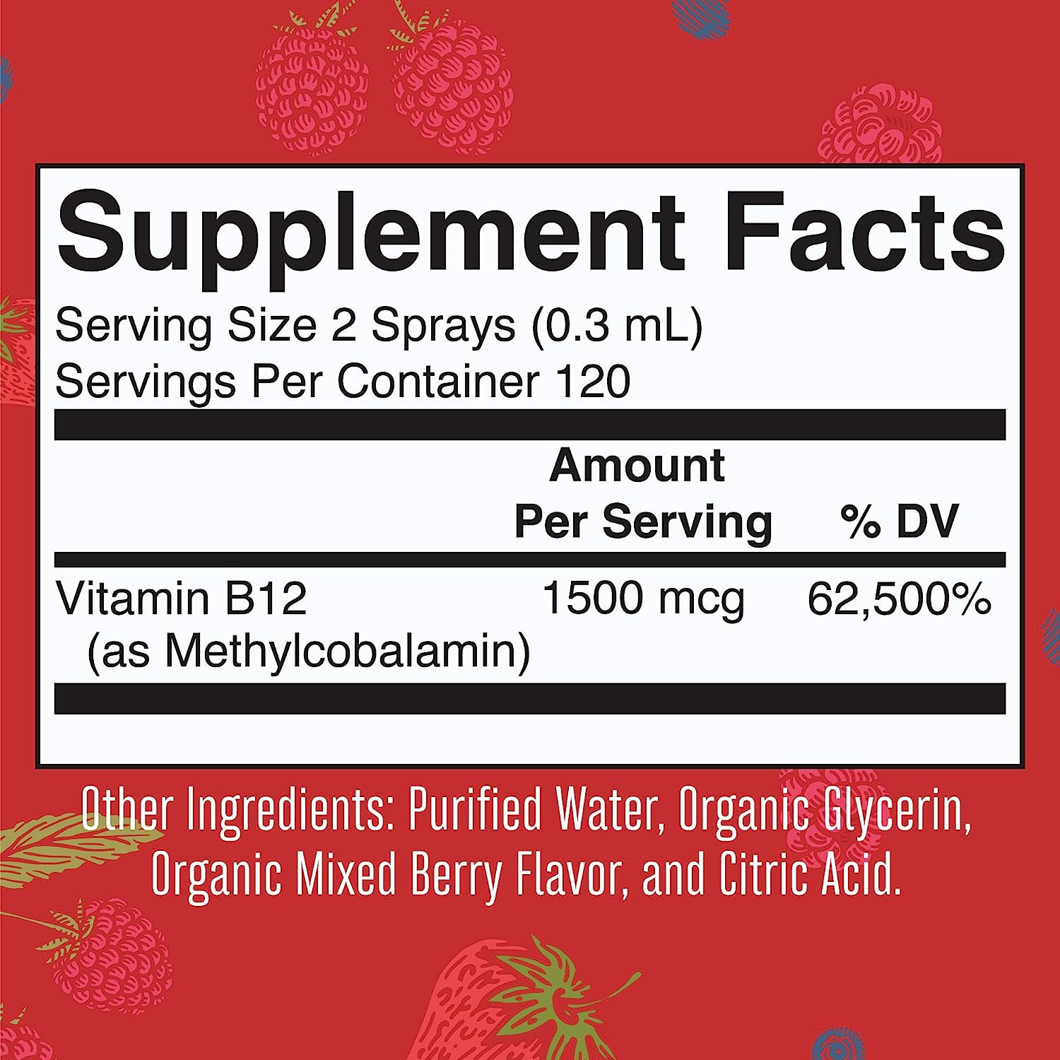 VITAMINA B12 1,500 MCG EN SPRAY 30 ML MARY RUTH´S