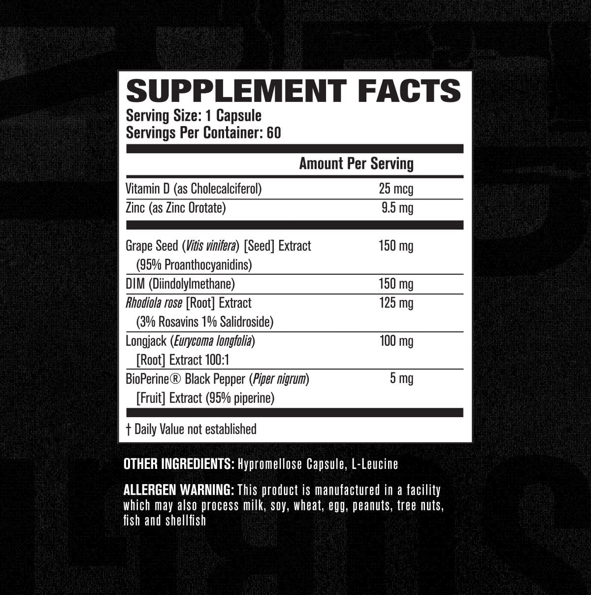 ANDROSURGE - BLOQUEADOR DE ESTRÓGENO PARA HOMBRES + DIM 150 MG + LONGJACK 100 MG 60 CAPSULAS JACKED FACTORY ESTROGEN BLOCKER FOR MEN