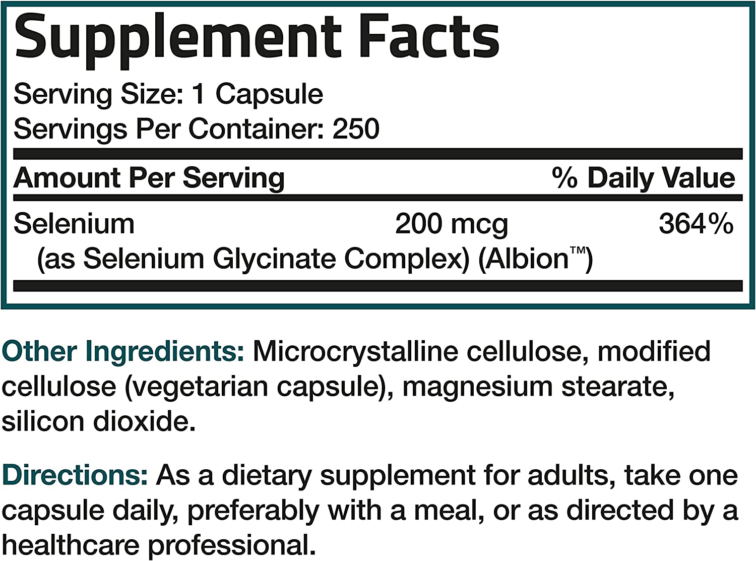 SELENIO 200 MCG 250 CAPSULAS SIN GMO BRONSON