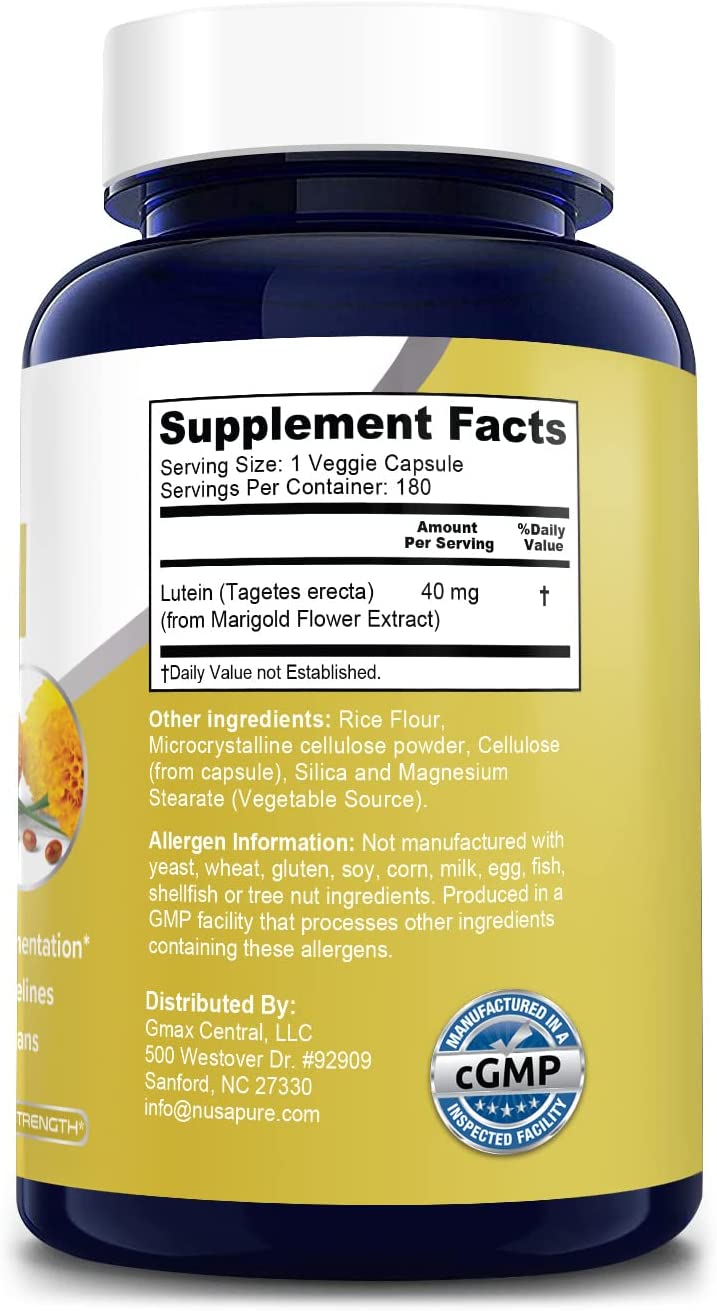 LUTEINA NUSAPURE 40 MG 180 CAPSULAS