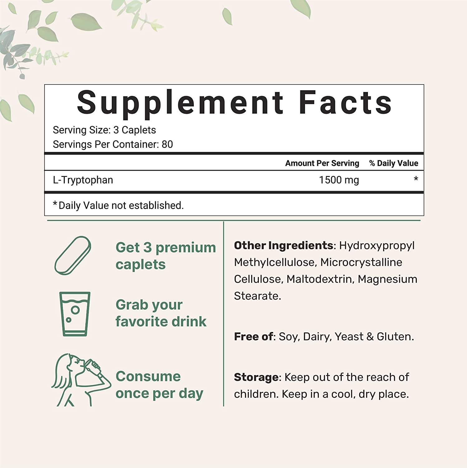 TRIPTOFANO MICROINGREDIENTS 1500 MG 240 CAPSULAS