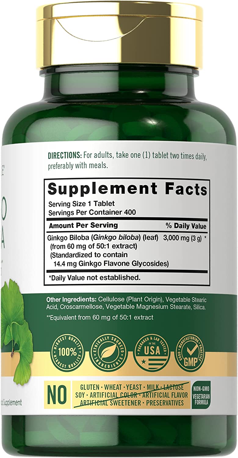 GINKGO BILOBA CARLYLE 3,000 MG 400 TABLETAS