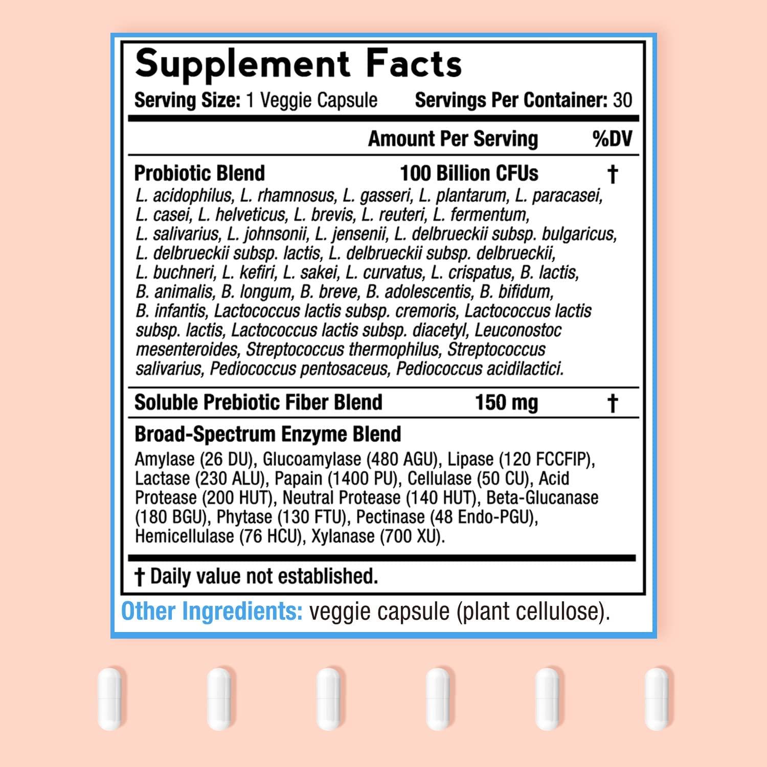 PROBIOTICOS Y PREBIOTICOS ENZIMAS DIGESTIVAS 36 CEPAS 100 BILLONES CFU 30 CAPSULAS SIN GMO VEGANO DOCTOR´S RECIPES