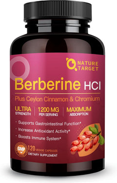 BERBERINA HCL 1200 MG NATURE TARGET  120 CAPSULAS NO GMO