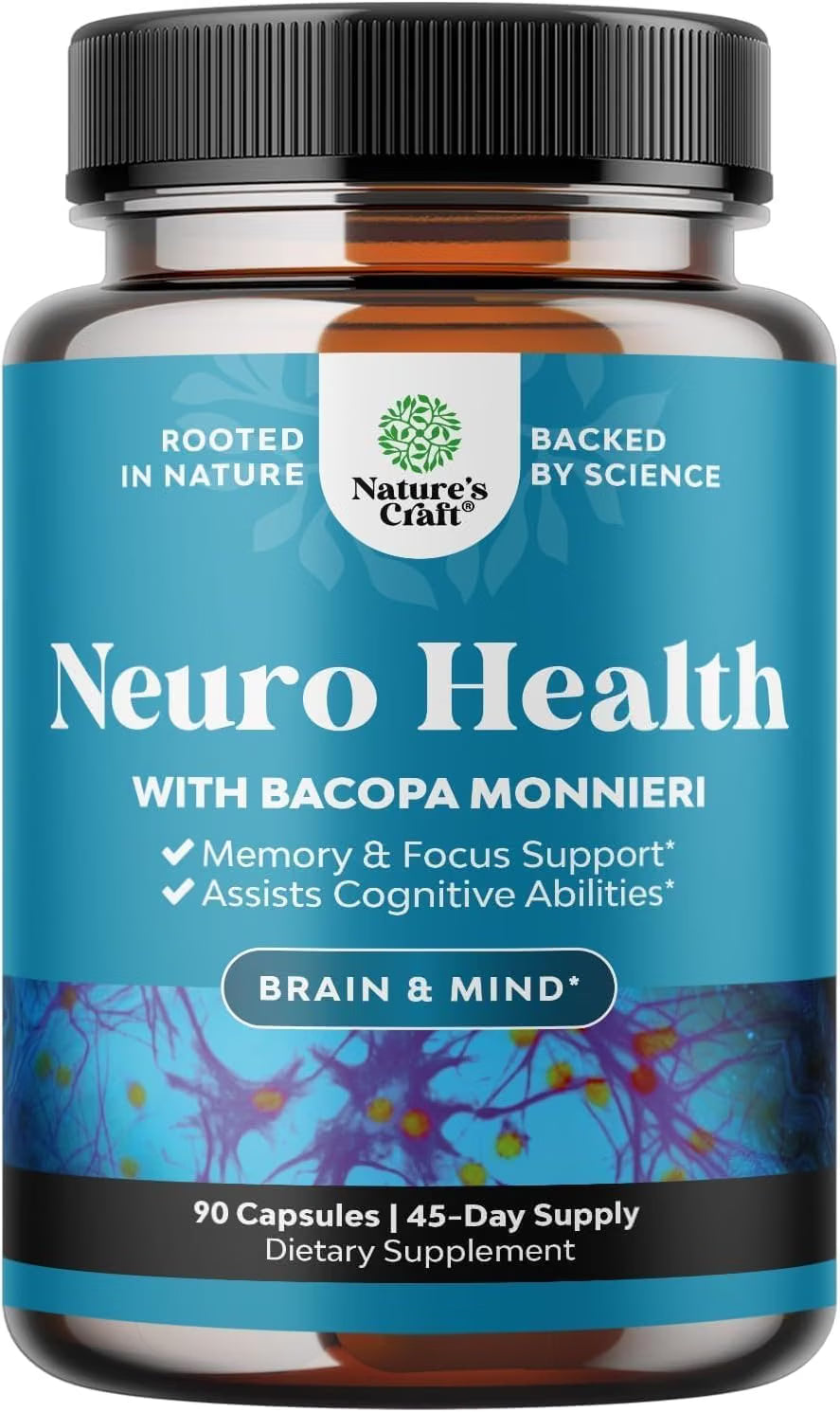 NEURO HEALTH  1003 MG (VITAMINA A 122 MCG CON VITAMINA B6 12 MG Y VITAMINA C 125 MG) 90 CAPSULAS NATURES CRAFT