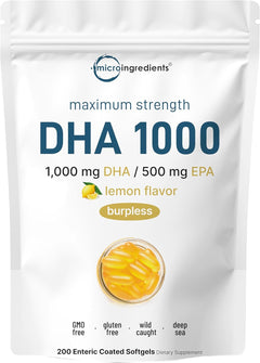 DHA FISH OIL OMEGA 3 1580 MG CON EPA 500 MG Y DHA 1000 MG 200 CAPSULAS BLANDAS MICROINGREDIENTS