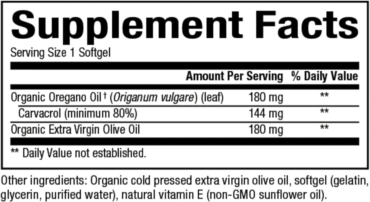 ACEITE DE OREGANO 504 MG 60 CAPSULAS BLANDAS  NATURAL FACTORS
