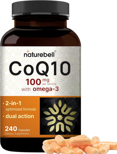 COENZIMA Q10 100 MG UBIQUINONA COQ10 CON OMEGA 3 100 MG NATUREBELL 240 CAPSULAS SIN GMO