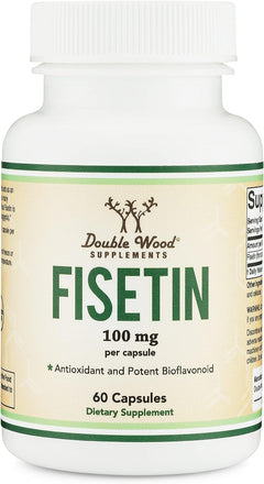 FISETINA 100 MG FLAVONOIDES BIOACTIVOS DOUBLE WOOD 60 CAPSULAS VEGANO NO GMO