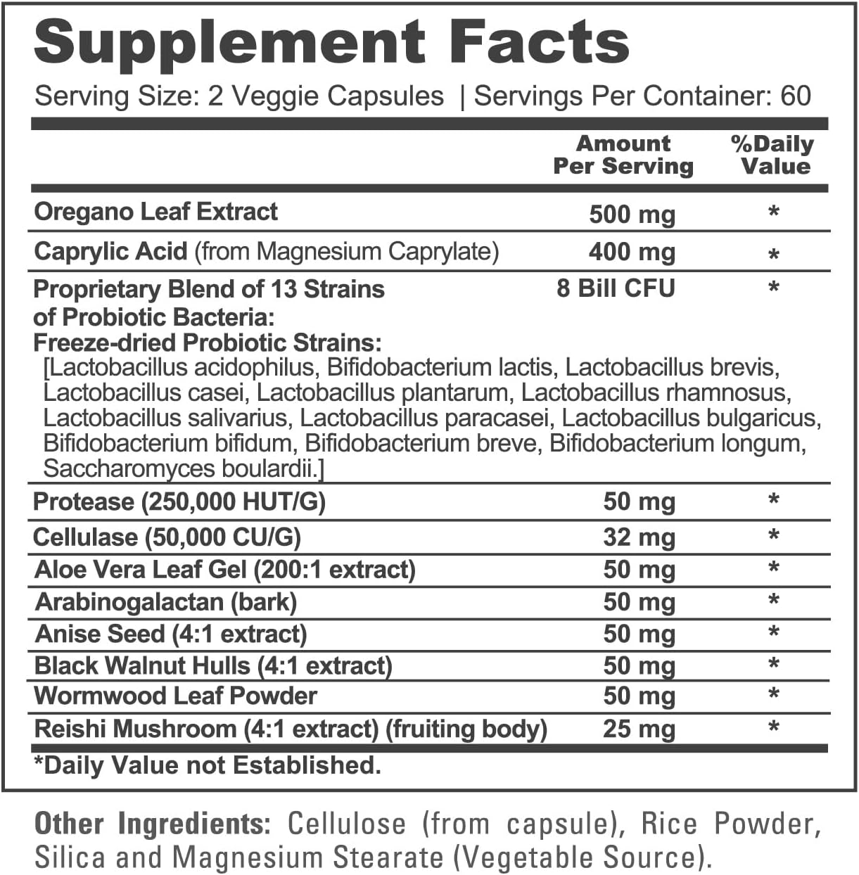 CANDIHEALTH COMPLEX  1257 MG (EXTRACTO DE HOJA DE OREGANO 500 MG CON ÁCIDO CAPRÍLICO 400 MG) NUSAPURE 120 CAPSULAS VEGANO
