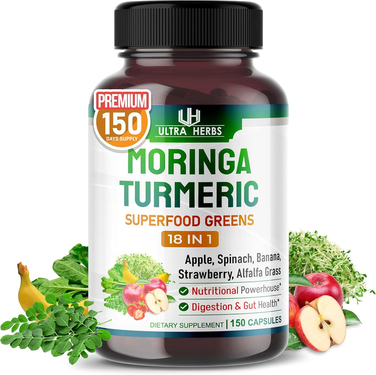 ALIMENTOS SUPERVERDES ULTRA HIERBAS 18,100 MG 150 CAPSULAS SUPER GREENS FOOD ULTRA HERBS