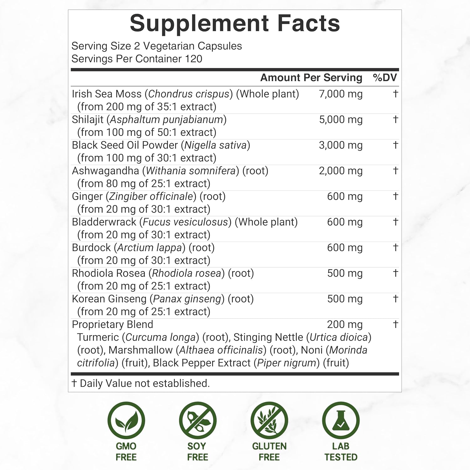 MUSGO MARINO COMPLEX 14 EN 1 DEAL 20,000 MG 240 CAPSULAS VEGANO NO GMO SEA MOSS