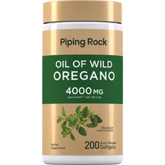 ACEITE DE OREGANO 4000 MG 200 CAPSULAS BLANDAS NO GMO PIPING ROCK