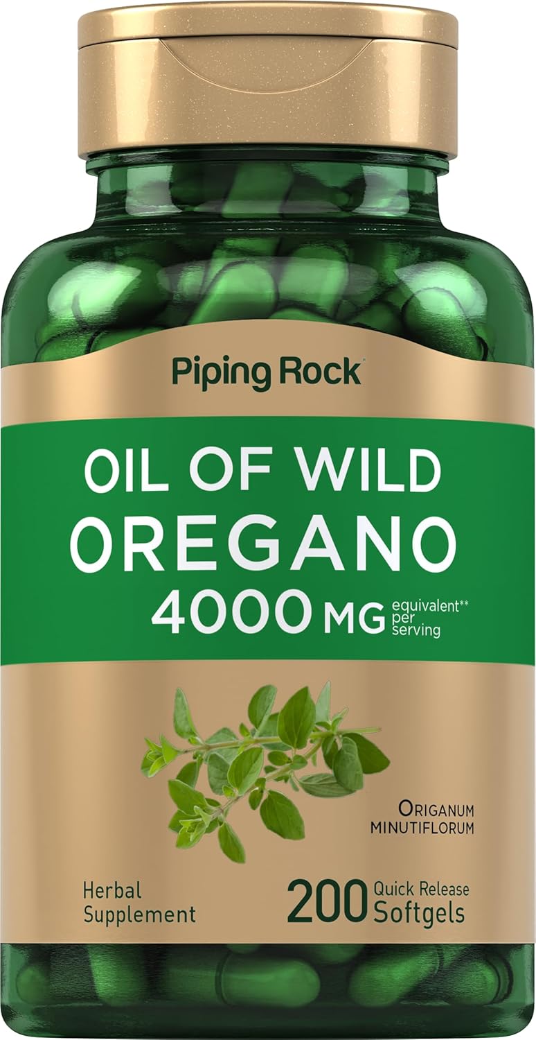 ACEITE DE OREGANO 4000 MG 200 CAPSULAS BLANDAS NO GMO PIPING ROCK
