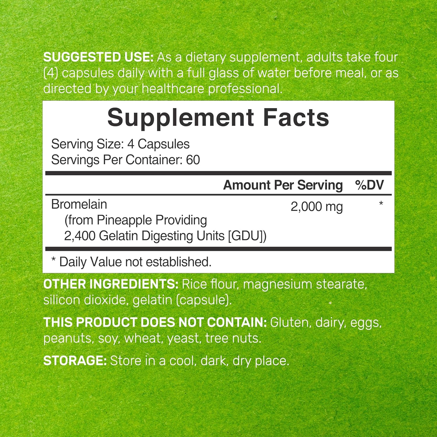 BROMELINA DEAL 2000 MG 2400 GDU 240 CAPSULAS