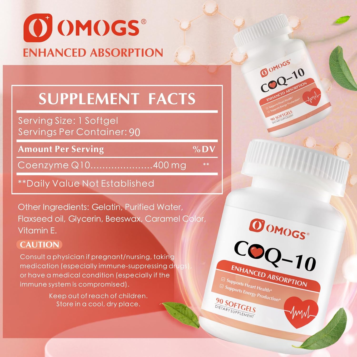 COENZIMA Q10 400 MG 90 CÁPSULAS BLANDAS VEGANO NO GMO OMOGS
