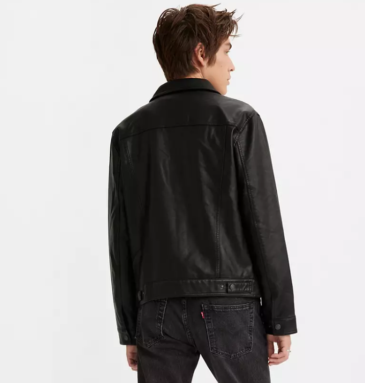 Faux Leather Trucker Jacket
