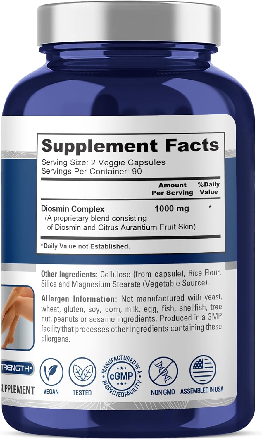 DIOSMINA CON HESPERIDINA NUSAPURE 1,000 MG 180 CAPSULAS