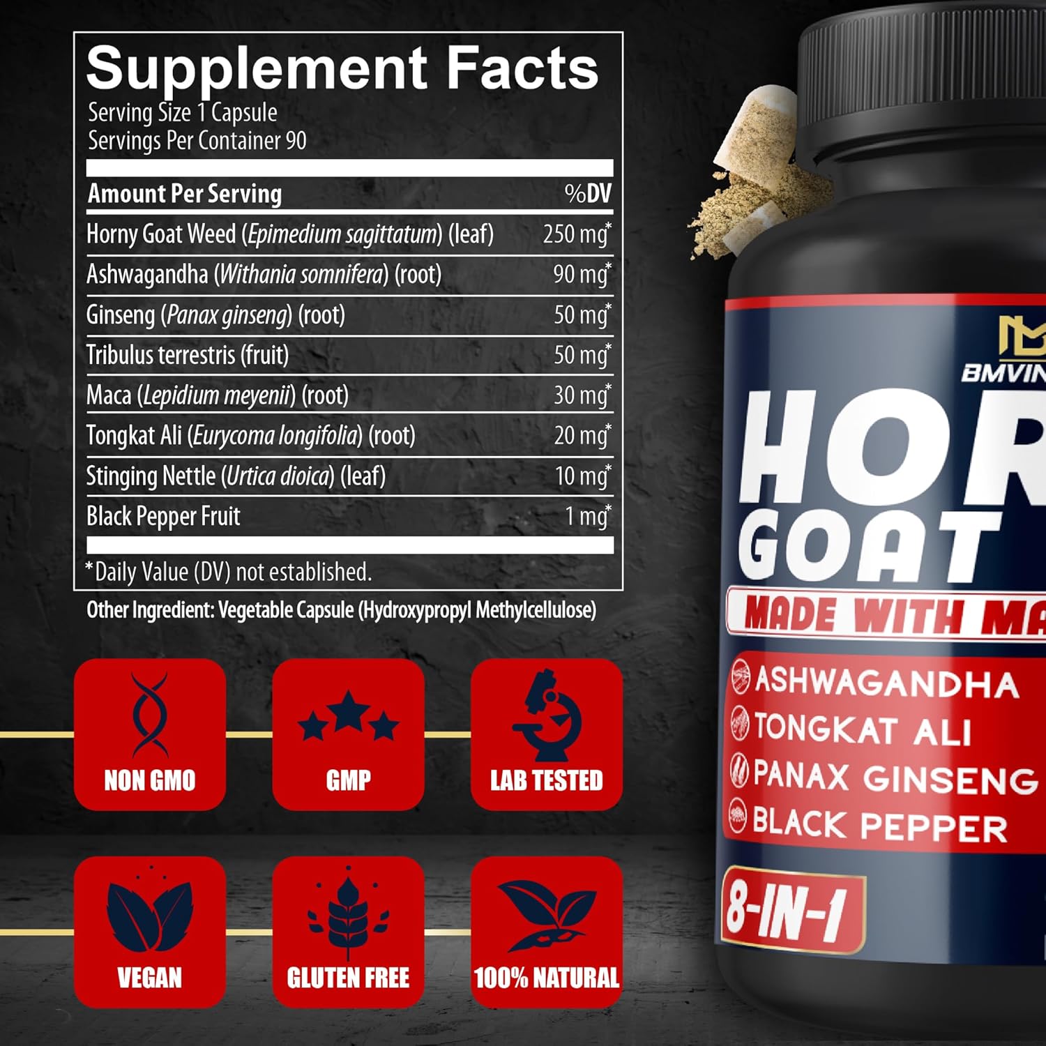 HORNY GOAT WEED 7000 MG 90 CAPSULAS BMVINVOL