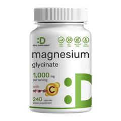 GLICINATO DE MAGNESIO 1000 MG CON VITAMINA C 240 CAPSULAS SIN GMO DEAL SUPPLEMENTS