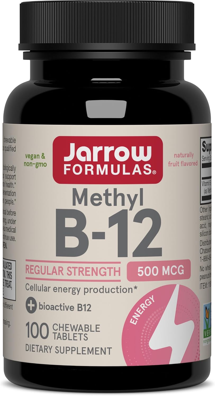 METILO B12 500 MCG 100 TABLETAS SABOR A CEREZA VEGANO SIN GMO JARROW FORMULAS METHYL