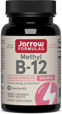 METILO B12 500 MCG 100 TABLETAS SABOR A CEREZA VEGANO SIN GMO JARROW FORMULAS METHYL