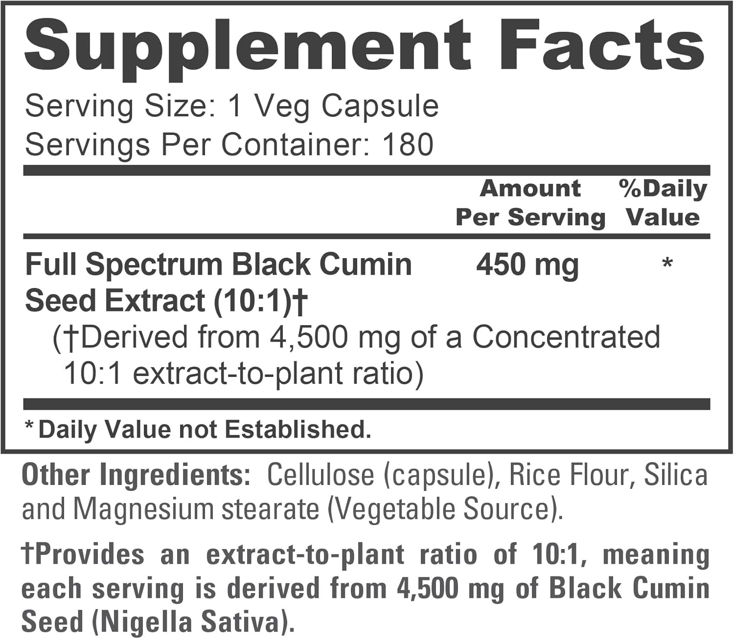 OIL ACEITE DE COMINO NEGRO NUSAPURE 4500 MG 180 CAPSULAS BLANDAS SIN GMO BLACK CUMIN SEED