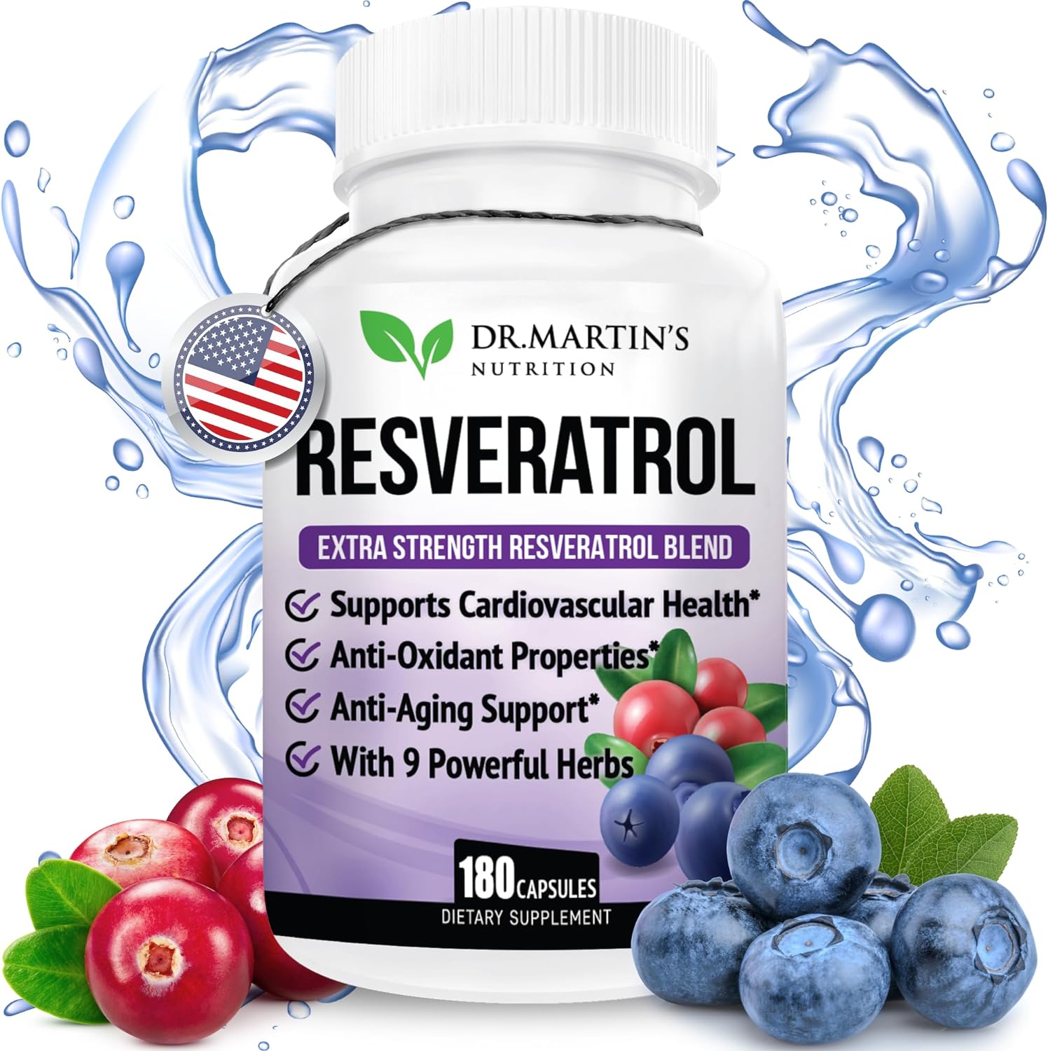 RESVERATROL + 9 HIERBAS 1568  MG 180 CÁPSULAS DR MARTINS