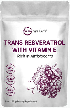 RESVERATROL TRANS  CON VITAMINA E MICROINGREDIENTS 142 GR NO GMO VEGANO TRANS RESVERATROL WITH VITAMIN E