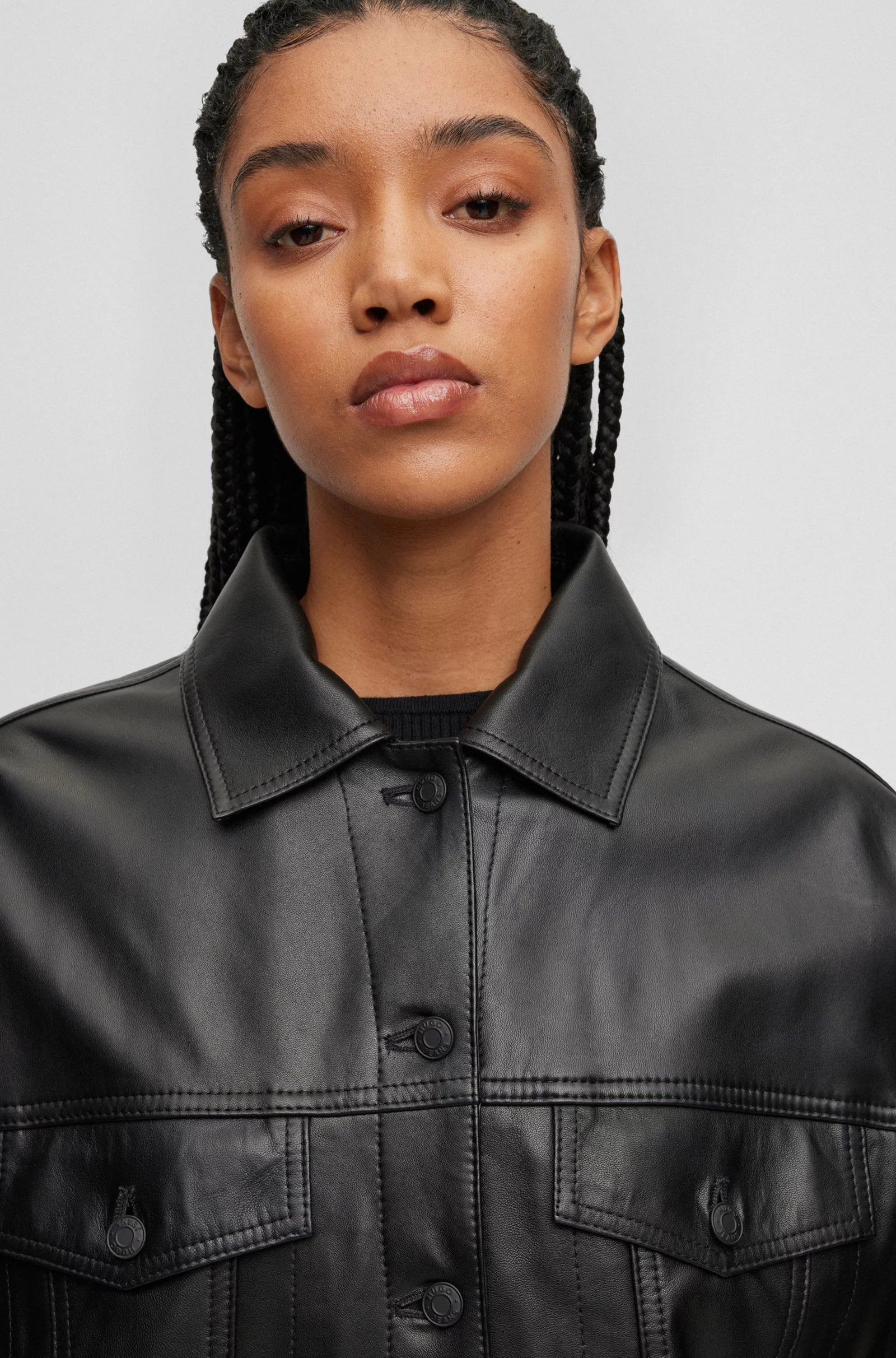Lamb Leather jacket with Red Logo Label