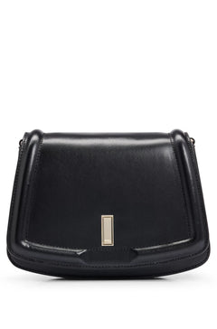Leather Saddle Bag with Branded Hardware